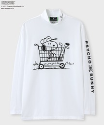 Psycho Bunny（サイコバニー）の「[GOLF] PEANUTS × Psycho Bunny カートプリント モックネック ロンTEE（Tシャツ/カットソー）」