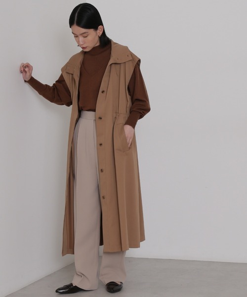 NATURAL BEAUTY BASIC（ナチュラルビューティーベーシック）の「４ｗａｙレイヤードコート（ステンカラーコート・レディース・ベージュ/カーキ・MEDIUM）」の9枚目の写真