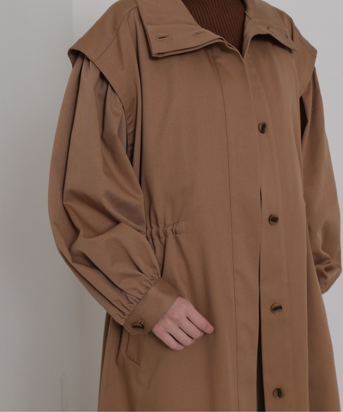 NATURAL BEAUTY BASIC（ナチュラルビューティーベーシック）の「４ｗａｙレイヤードコート（ステンカラーコート・レディース・ベージュ/カーキ・MEDIUM）」の15枚目の写真