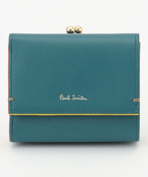 ポールスミス Paul Smith カラードエッジ 3つ折り財布 ターコイズ Paul Smith（ポールスミス）の「カラードエッジ 3つ折りがま口財布