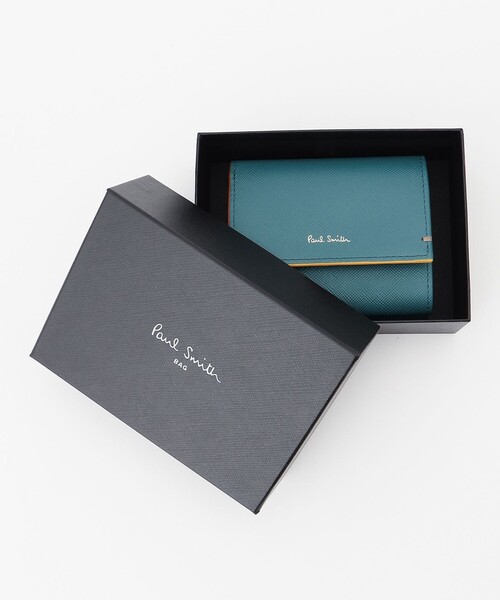 ポールスミス Paul Smith カラードエッジ 3つ折り財布 ターコイズ Paul Smith（ポールスミス）の「カラードエッジ 3つ折りがま口財布