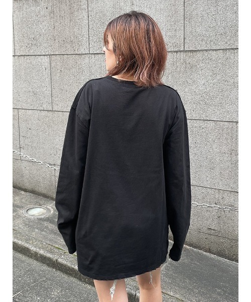 ENVYM（アンビー）の「ダメージロゴＴＥＥ（Tシャツ/カットソー・レディース・ホワイト/ブラック・FREE）」の6枚目の写真