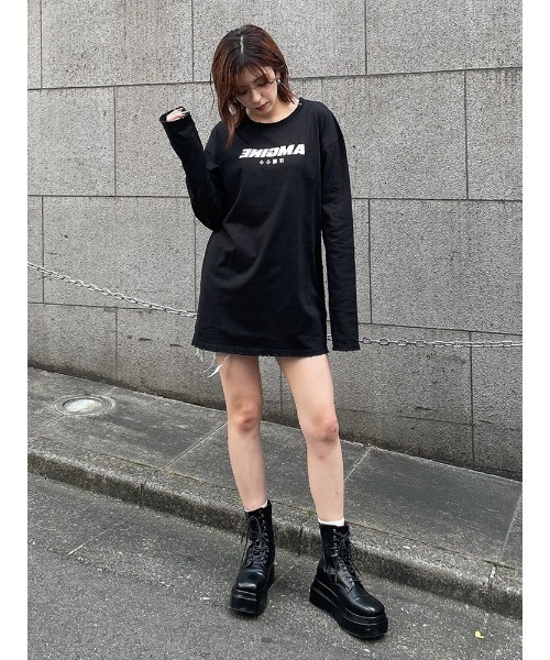 ENVYM（アンビー）の「ダメージロゴＴＥＥ（Tシャツ/カットソー・レディース・ホワイト/ブラック・FREE）」の8枚目の写真