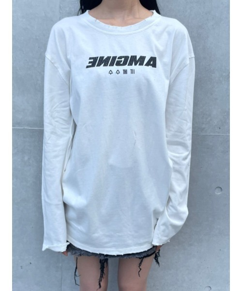 ENVYM（アンビー）の「ダメージロゴＴＥＥ（Tシャツ/カットソー・レディース・ホワイト/ブラック・FREE）」の10枚目の写真