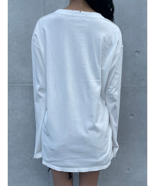 ENVYM（アンビー）の「ダメージロゴＴＥＥ（Tシャツ/カットソー・レディース・ホワイト/ブラック・FREE）」の12枚目の写真