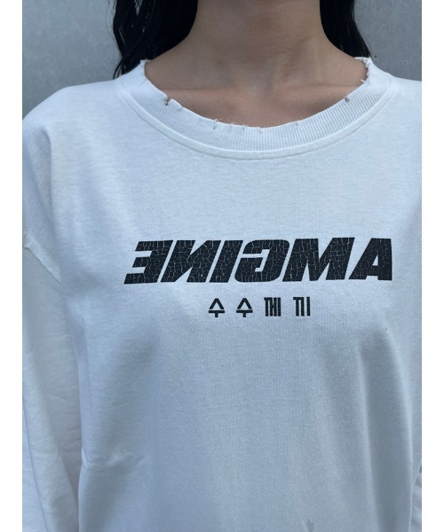 ENVYM（アンビー）の「ダメージロゴＴＥＥ（Tシャツ/カットソー・レディース・ホワイト/ブラック・FREE）」の13枚目の写真