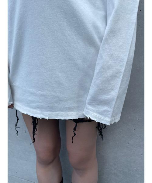 ENVYM（アンビー）の「ダメージロゴＴＥＥ（Tシャツ/カットソー・レディース・ホワイト/ブラック・FREE）」の15枚目の写真