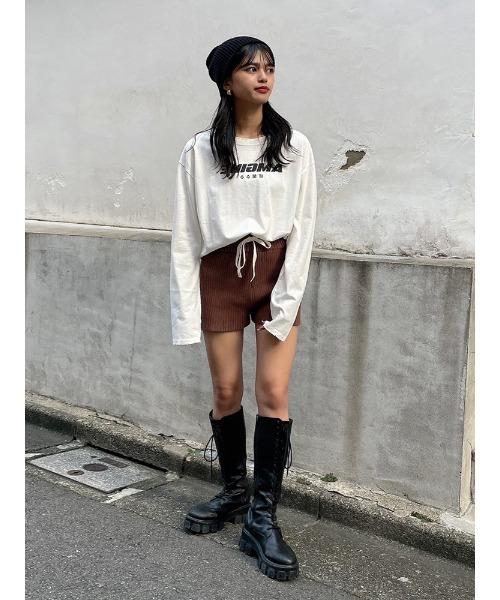 ENVYM（アンビー）の「ダメージロゴＴＥＥ（Tシャツ/カットソー・レディース・ホワイト/ブラック・FREE）」の16枚目の写真