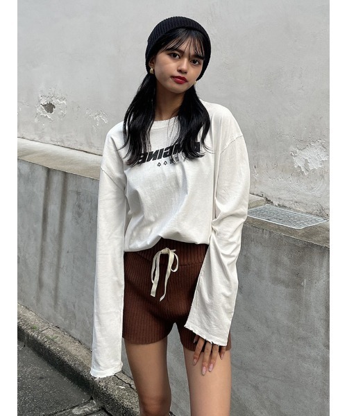 ENVYM（アンビー）の「ダメージロゴＴＥＥ（Tシャツ/カットソー・レディース・ホワイト/ブラック・FREE）」の20枚目の写真