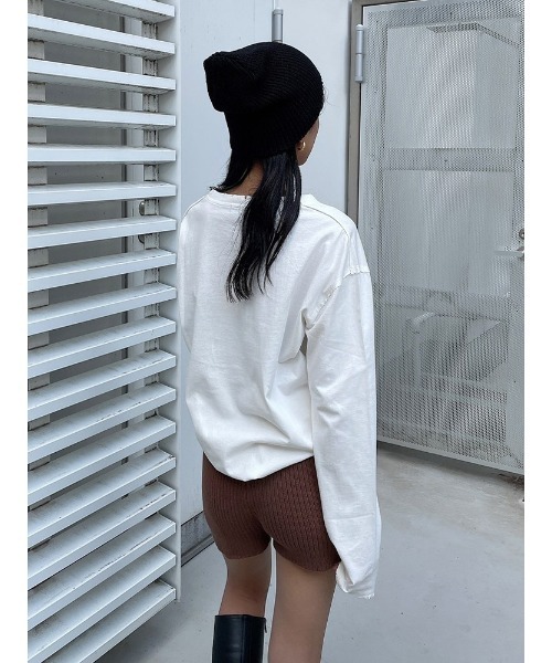 ENVYM（アンビー）の「ダメージロゴＴＥＥ（Tシャツ/カットソー・レディース・ホワイト/ブラック・FREE）」の21枚目の写真