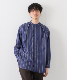 EDIFICE SELECT | 【:colon / コロン】フロントプリーツストライプバンドカラーシャツ(シャツ/ブラウス)