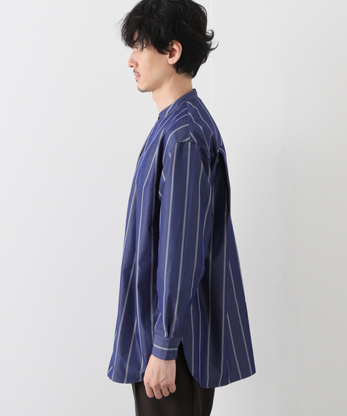 EDIFICE SELECT（エディフィスセレクト）の「【:colon / コロン】フロントプリーツストライプバンドカラーシャツ（シャツ/ブラウス・メンズ・ネイビー・1）」の14枚目の写真