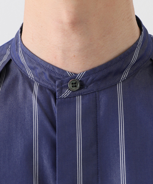 EDIFICE SELECT（エディフィスセレクト）の「【:colon / コロン】フロントプリーツストライプバンドカラーシャツ（シャツ/ブラウス・メンズ・ネイビー・1）」の5枚目の写真