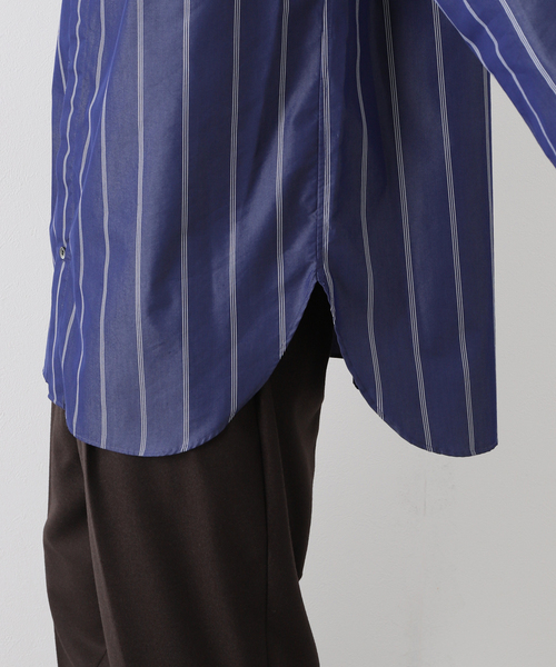 EDIFICE SELECT（エディフィスセレクト）の「【:colon / コロン】フロントプリーツストライプバンドカラーシャツ（シャツ/ブラウス・メンズ・ネイビー・1）」の11枚目の写真