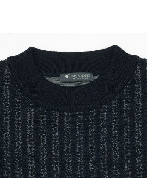 TOKYO SHIRTS(トウキョウシャツ)の「ケーブルプレーティングセーター(ニット/セーター・メンズ・ダークブラウン/ネイビー・LL/M/L)」の8枚目の写真