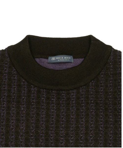 TOKYO SHIRTS(トウキョウシャツ)の「ケーブルプレーティングセーター(ニット/セーター・メンズ・ダークブラウン/ネイビー・LL/M/L)」の10枚目の写真