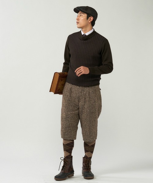 TOKYO SHIRTS(トウキョウシャツ)の「ケーブルプレーティングセーター(ニット/セーター・メンズ・ダークブラウン/ネイビー・LL/M/L)」の12枚目の写真