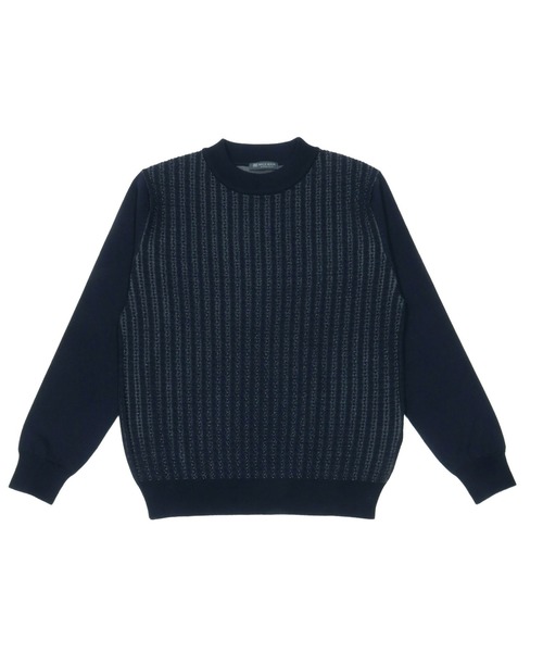 TOKYO SHIRTS(トウキョウシャツ)の「ケーブルプレーティングセーター(ニット/セーター・メンズ・ダークブラウン/ネイビー・LL/M/L)」の3枚目の写真