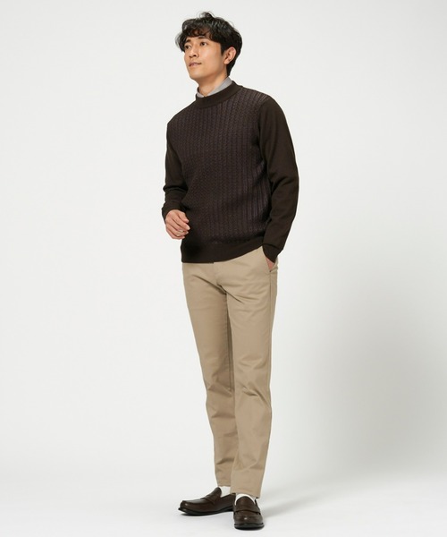 TOKYO SHIRTS(トウキョウシャツ)の「ケーブルプレーティングセーター(ニット/セーター・メンズ・ダークブラウン/ネイビー・LL/M/L)」の5枚目の写真