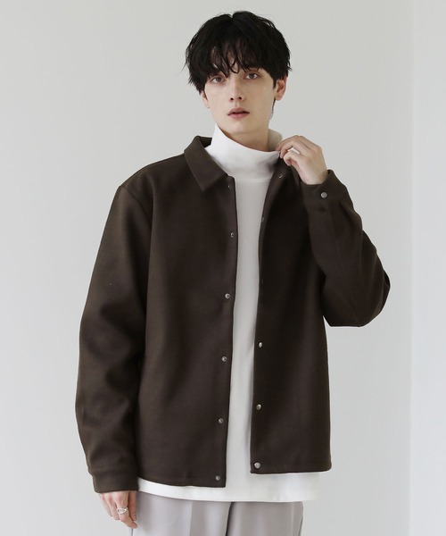 セール】ルーズベーシックメルトンコーチジャケット（ブルゾン