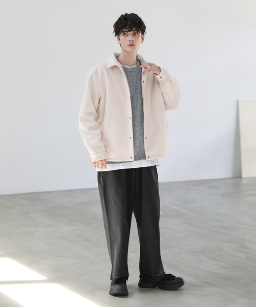 セール】ルーズベーシックメルトンコーチジャケット（ブルゾン