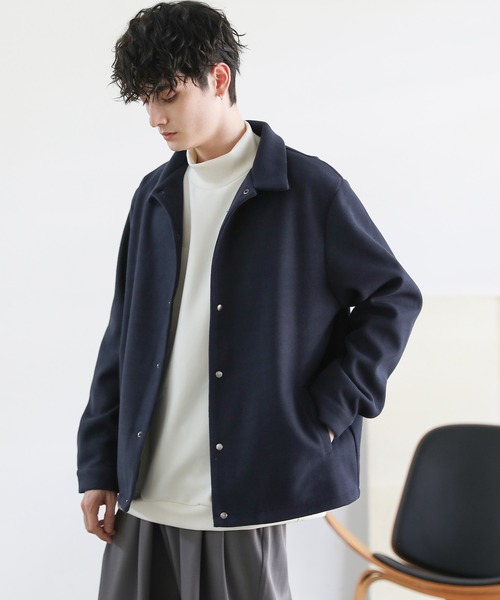 セール】ルーズベーシックメルトンコーチジャケット（ブルゾン