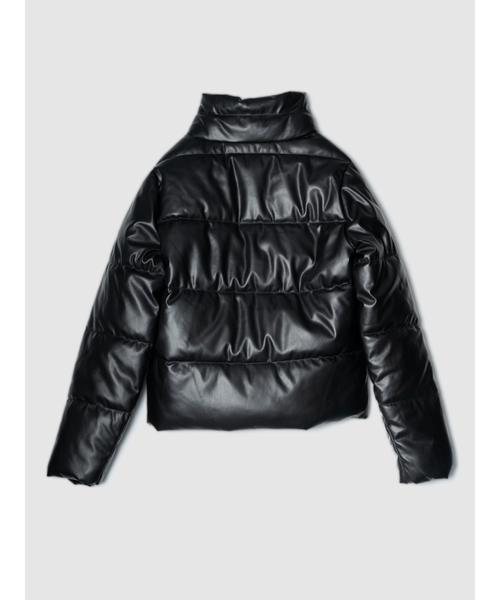 GAP（ギャップ）の「フェイクレザーパファージャケット（ダウンジャケット/コート・レディース・ブラック/オフホワイト/ブラウン・XS/S/M/L/XXS）」の4枚目の写真