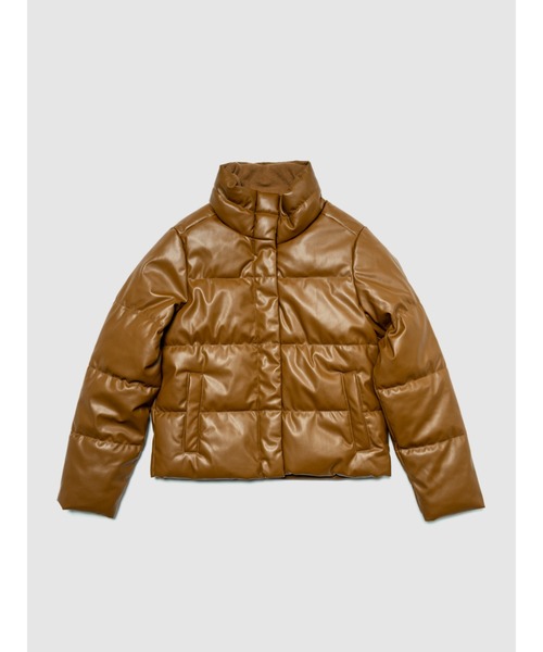 GAP（ギャップ）の「フェイクレザーパファージャケット（ダウンジャケット/コート・レディース・ブラック/オフホワイト/ブラウン・XS/S/M/L/XXS）」の10枚目の写真