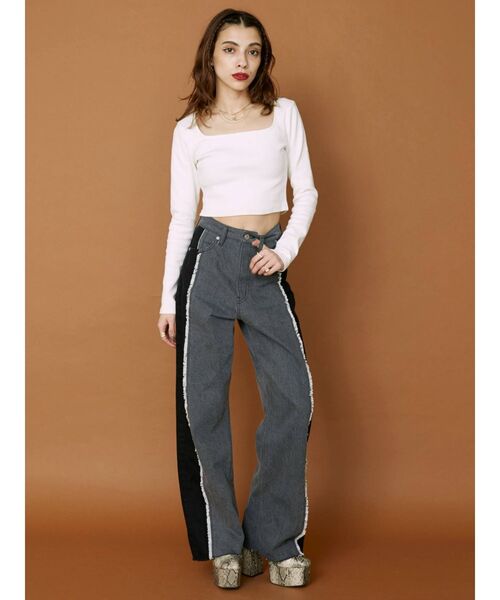 EVRIS（エヴリス）の「レザーライクチャンキーブーツ（ブーツ・レディース・その他1/ブラック・MEDIUM/LARGE/SMALL）」の4枚目の写真