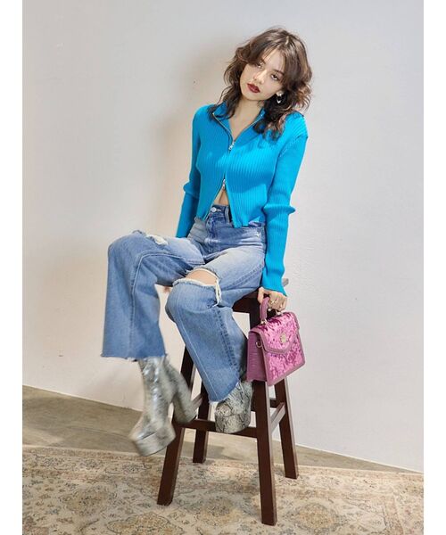 EVRIS（エヴリス）の「レザーライクチャンキーブーツ（ブーツ・レディース・その他1/ブラック・MEDIUM/LARGE/SMALL）」の9枚目の写真