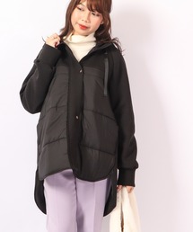 Laliberte 中綿×ダンボールニット切替フードジャケット