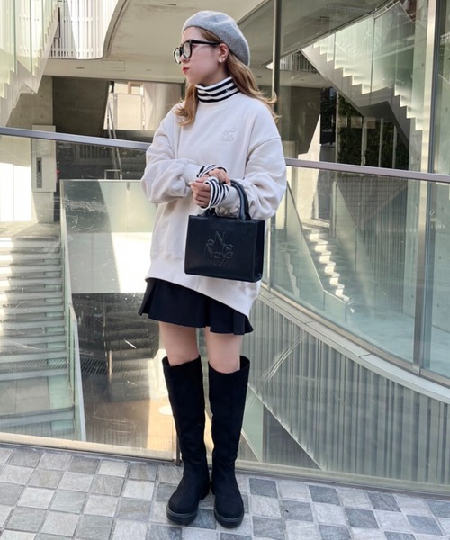 one after another NICE CLAUP(ワンアフターアナザーナイスクラップ)の「NCロゴ刺繍べレー帽(ハンチング/ベレー帽・レディース・グレー/ブラック/ベージュ・FREE)」の8枚目の写真