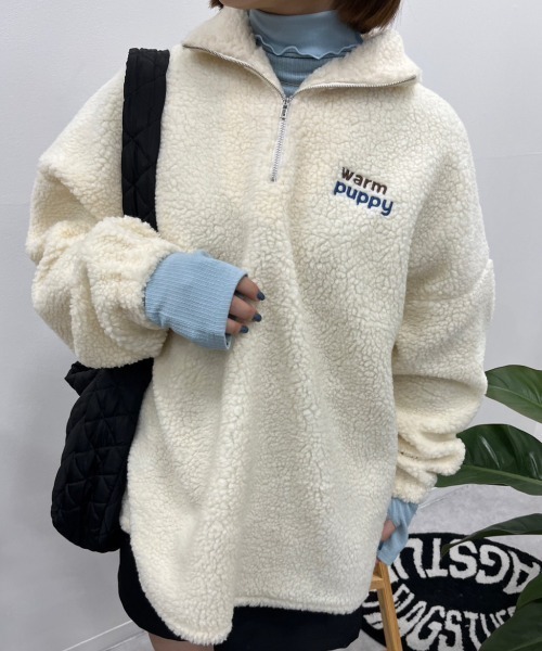 nemne store(ネンネストア)の「【低身長用サイズあり】ボアハーフジッププルオーバー(その他トップス・レディース・ネイビー/アイボリー・SMALL/MEDIUM)」の5枚目の写真