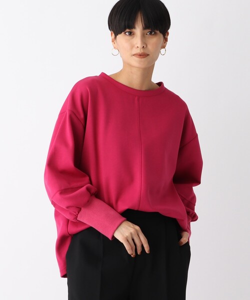 OPAQUE.CLIP(オペークドットクリップ)の「◆ダンボールニット クルーネックプルオーバー(Tシャツ/カットソー・レディース・ブラック/ライトグリーン/オフホワイト/パープル系/ピンク系・38)」の6枚目の写真