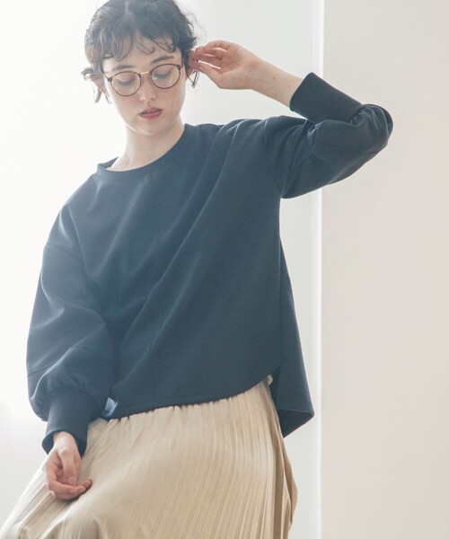 OPAQUE.CLIP(オペークドットクリップ)の「◆ダンボールニット クルーネックプルオーバー(Tシャツ/カットソー・レディース・ブラック/ライトグリーン/オフホワイト/パープル系/ピンク系・38)」の11枚目の写真