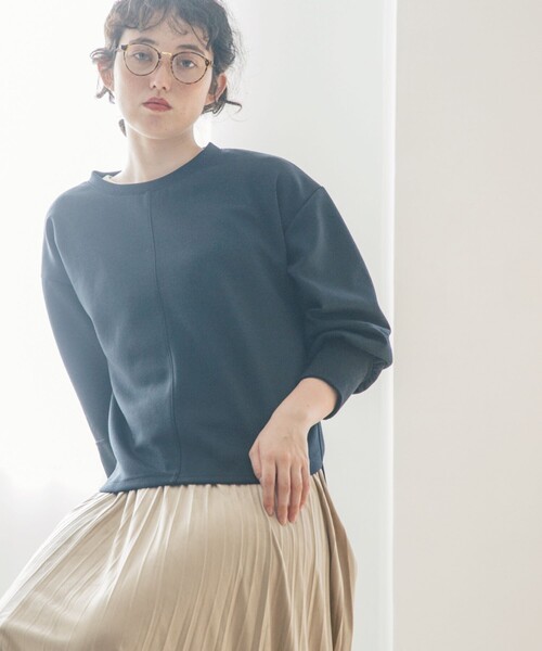 OPAQUE.CLIP(オペークドットクリップ)の「◆ダンボールニット クルーネックプルオーバー(Tシャツ/カットソー・レディース・ブラック/ライトグリーン/オフホワイト/パープル系/ピンク系・38)」の12枚目の写真