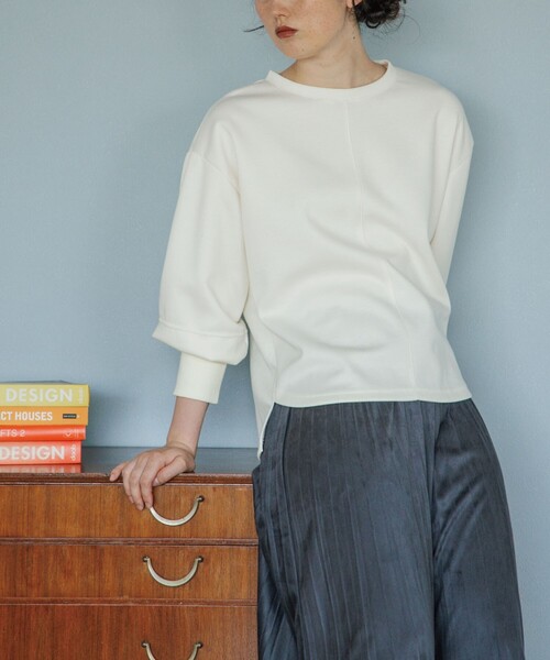 OPAQUE.CLIP(オペークドットクリップ)の「◆ダンボールニット クルーネックプルオーバー(Tシャツ/カットソー・レディース・ブラック/ライトグリーン/オフホワイト/パープル系/ピンク系・38)」の13枚目の写真