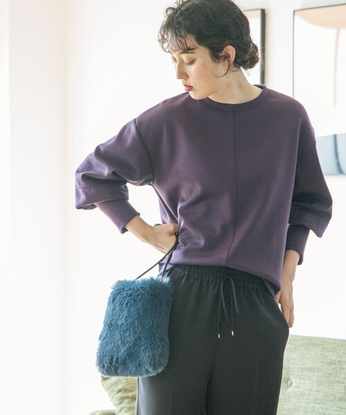 OPAQUE.CLIP(オペークドットクリップ)の「◆ダンボールニット クルーネックプルオーバー(Tシャツ/カットソー・レディース・ブラック/ライトグリーン/オフホワイト/パープル系/ピンク系・38)」の16枚目の写真