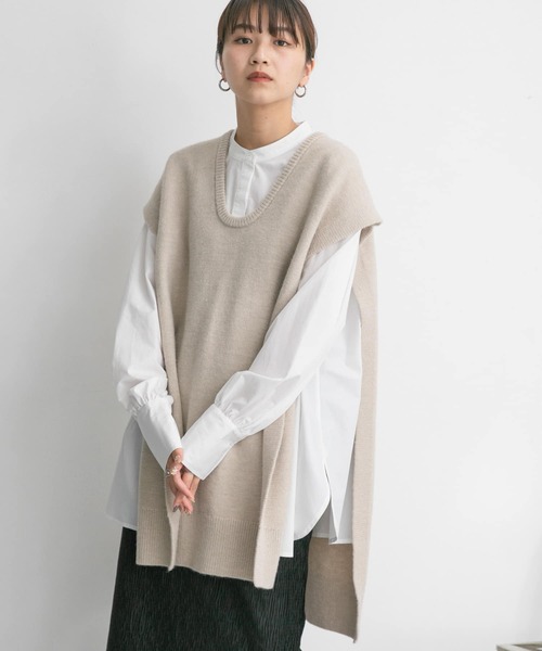 KBF（ケイビーエフ）の「マルチニットSETチュニック（チュニック・レディース・ブラック/モカ/ベージュ系その他・ONE）」の6枚目の写真