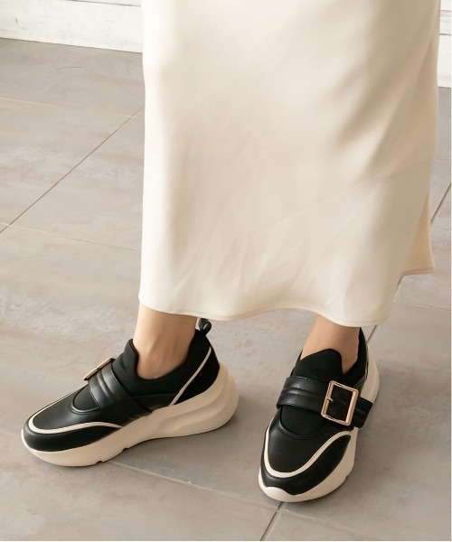 RANDA（ランダ）の「バックルベルトスニーカー（スニーカー・レディース・クリーム/ブラック/ベージュ・M/L/LL/S）」の6枚目の写真