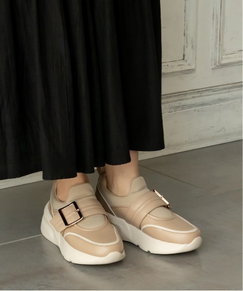 RANDA（ランダ）の「バックルベルトスニーカー（スニーカー・レディース・クリーム/ブラック/ベージュ・M/L/LL/S）」の7枚目の写真