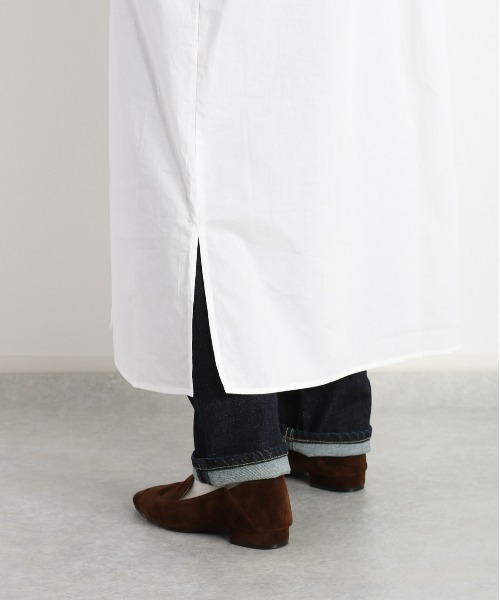 cepo（セポ）の「【セットアイテム】ケーブルベスト＋バンドカラーワンピース（シャツワンピース・レディース・オフホワイト/オレンジ・M）」の13枚目の写真