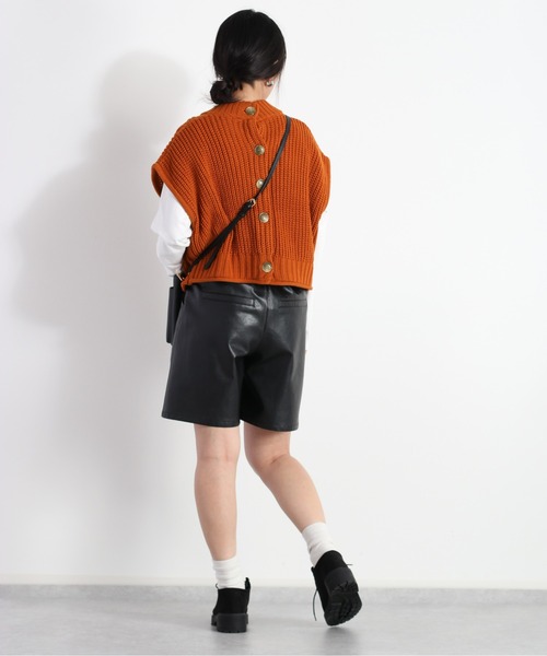 cepo（セポ）の「【セットアイテム】ケーブルベスト＋バンドカラーワンピース（シャツワンピース・レディース・オフホワイト/オレンジ・M）」の17枚目の写真