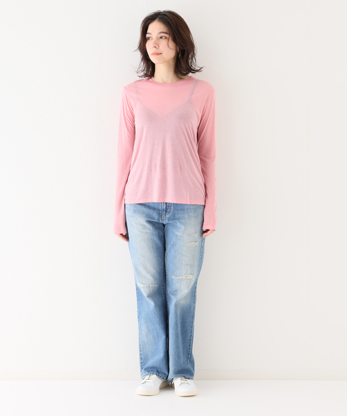 FRAMeWORK(フレームワーク)の「【BASERANGE/ベースレンジ】TOLS LYOCELL TEEシャツ(Tシャツ/カットソー・レディース・グリーン系その他/バーガンディー・FREE)」の5枚目の写真