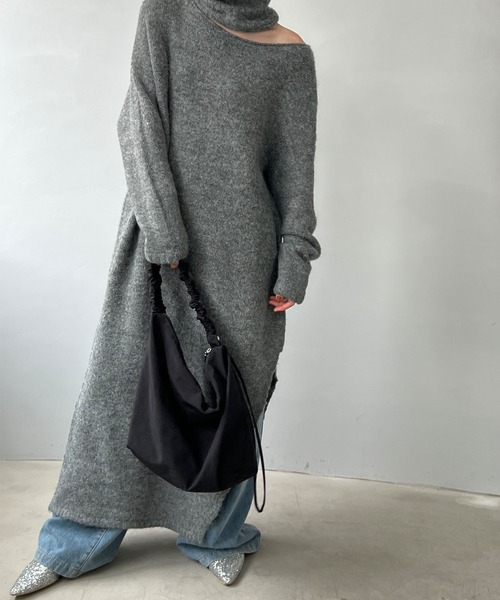 MAISON CHUCLLA（メゾンチュクラ）の「’日本製’Ｖネック リメイクロングニットワンピース chwj22a11（ニット/セーター・レディース・グレー・FREE）」の14枚目の写真