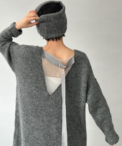 MAISON CHUCLLA（メゾンチュクラ）の「’日本製’Ｖネック リメイクロングニットワンピース chwj22a11（ニット/セーター・レディース・グレー・FREE）」の12枚目の写真