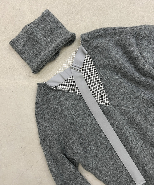 MAISON CHUCLLA（メゾンチュクラ）の「’日本製’Ｖネック リメイクロングニットワンピース chwj22a11（ニット/セーター・レディース・グレー・FREE）」の5枚目の写真