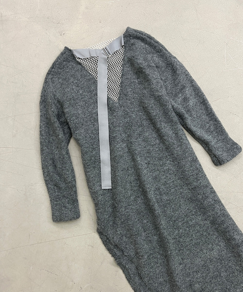 MAISON CHUCLLA（メゾンチュクラ）の「’日本製’Ｖネック リメイクロングニットワンピース chwj22a11（ニット/セーター・レディース・グレー・FREE）」の13枚目の写真