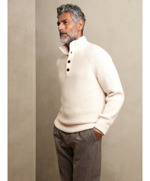 【セール】リブ モックネック セーター（ニット/セーター）｜BANANA REPUBLIC（バナナリパブリック）のファッション通販