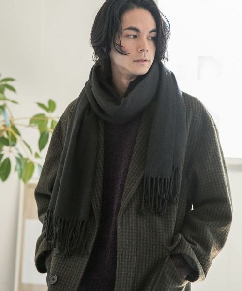 niko and...（ニコアンド）の「[抗菌防臭]ドラロンワイドストール（マフラー・メンズ・グレー/ブラック/ボルドー/グリーン・FREE）」の12枚目の写真